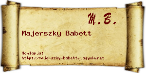 Majerszky Babett névjegykártya